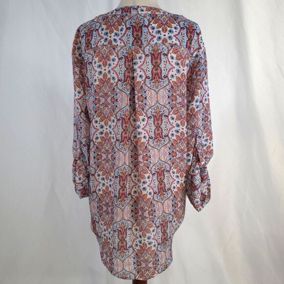 Pink Republic Paisley Print 3/4 Sleeve Blouse Size Large - Picture 4 of 6